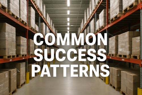 ecommerce warehouse background with white color text and capitalised bold common success patterns-1